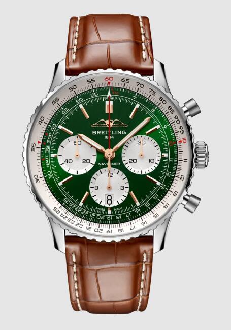 Review Breitling Navitimer B01 Chronograph 43 Replica watch AB01385A1L1P1 - Click Image to Close